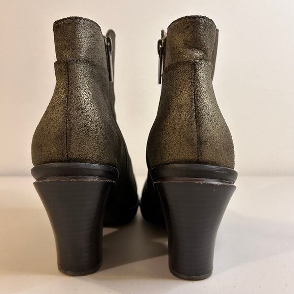 Kenneth Cole Women's High Idol Metallic Leather Green Zip Up Ankle Boots - Picture 5 of 15